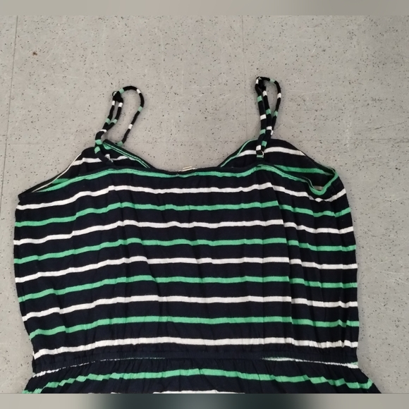 j. Crew Striped Dress Green Blue White Tank Summer Beck cover up dress - Picture 9 of 14